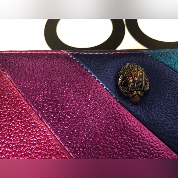 Auth Rainbow 🌈 Kurt Geiger Metallic Leather Large Wallet - Picture 5 of 13